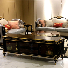 The Lotus Pond by Moonlight Series Wooden TV Stands with Lotus Leaf Pattern
