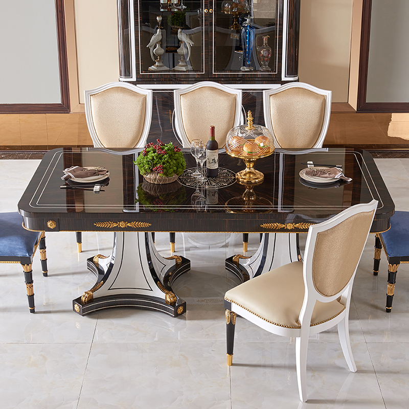 Italian style home furniture elegant dinning table set with chairs dining room furniture