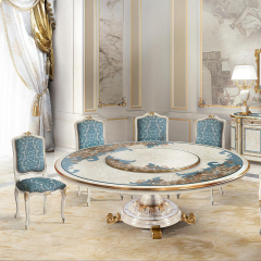 Full Set Dining Room Furniture Round Shell Luxury Dining Table