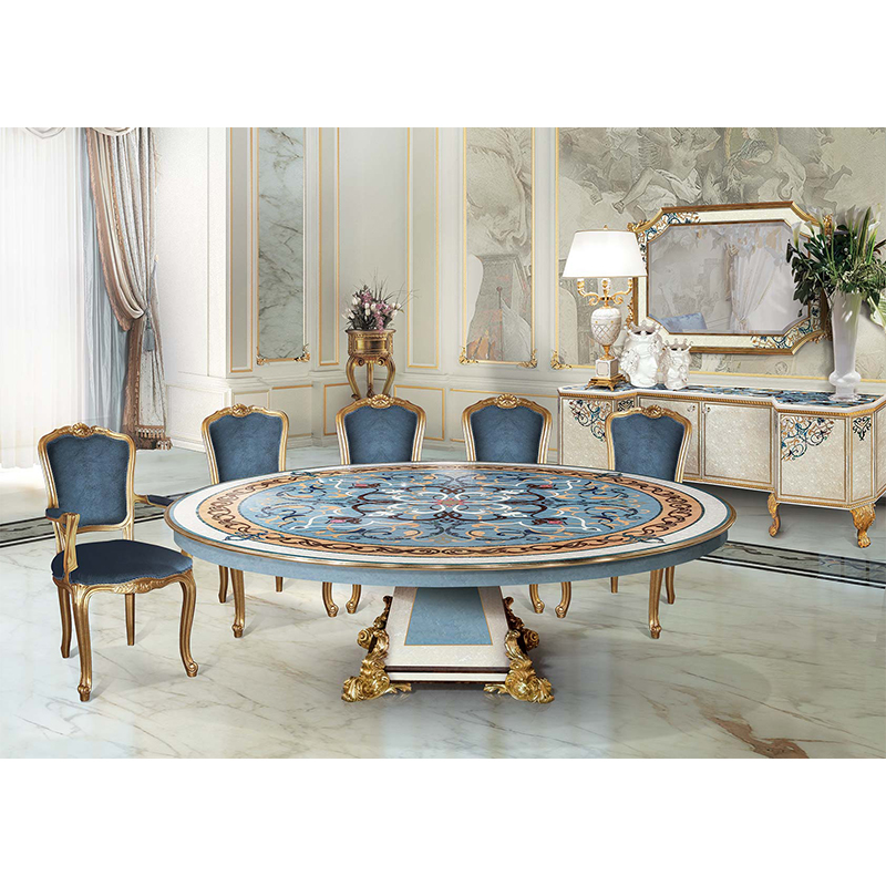 Classic Shell Pattern Round Dining Table