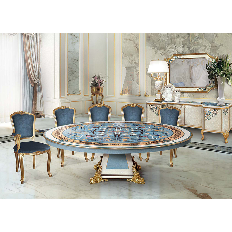 Classic Shell Pattern Round Dining Table
