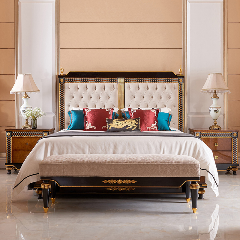 Luxury italian bedroom set furniture king size modern italian latest designer bed furniture set