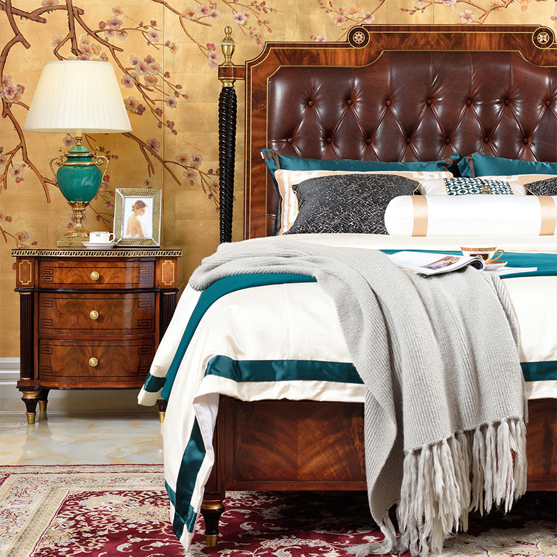 Bedroom European Classic Royal Style Wooden Bed Furniture Set Bed