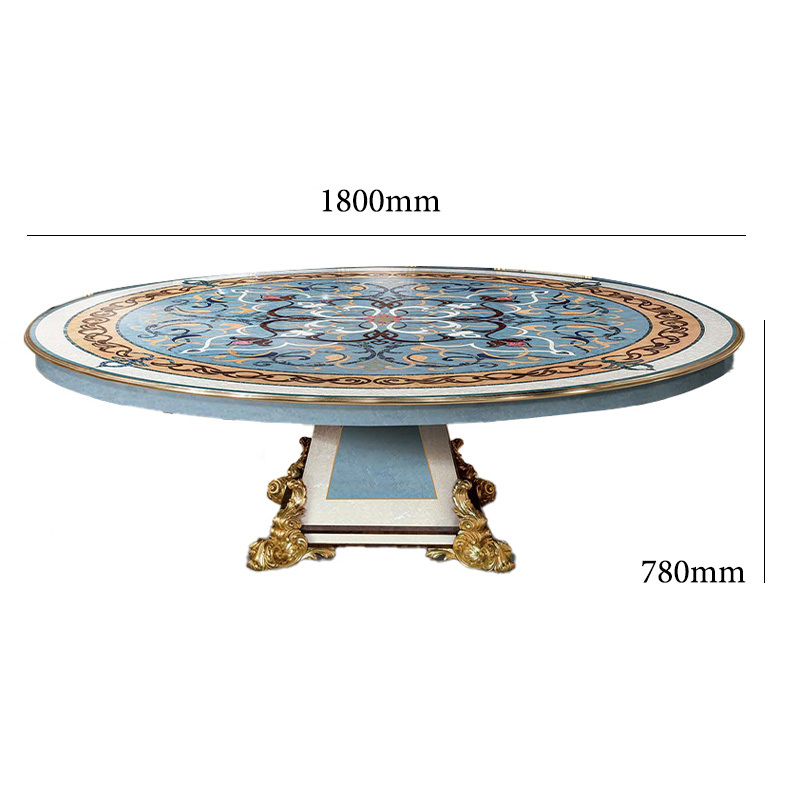 Classic Shell Pattern Round Dining Table