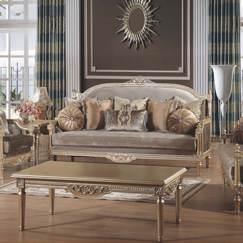 Luxury Antique Design Classic European Fabric Sofa Set