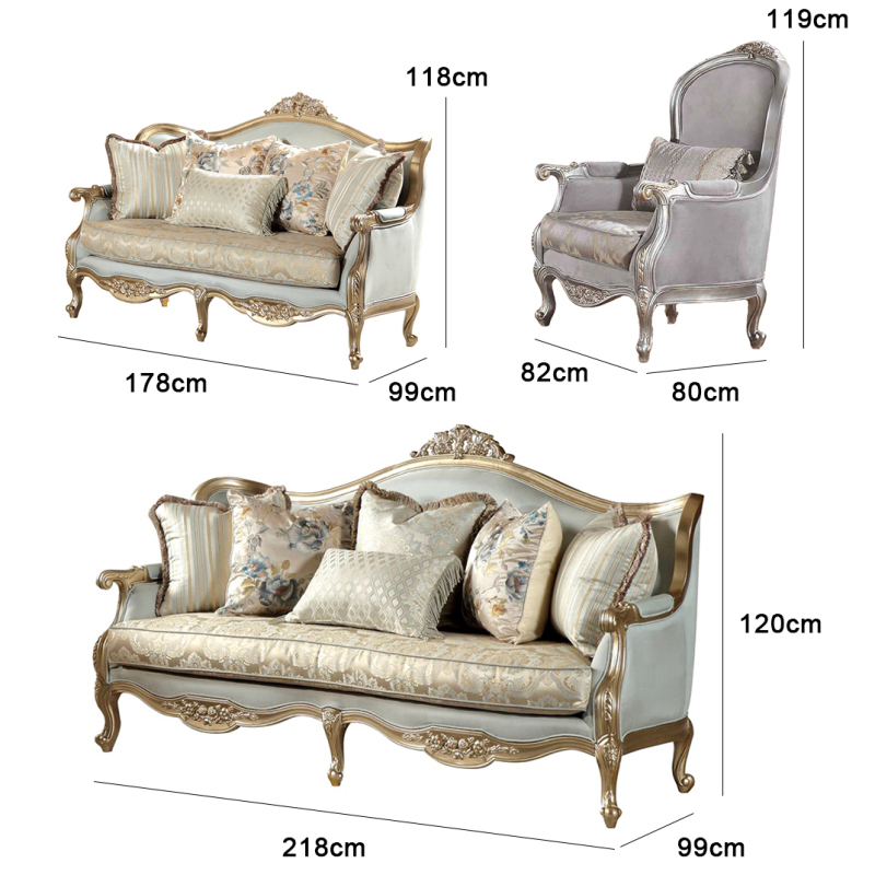 Classic Royal Upholstery Comfortable Sofa Set