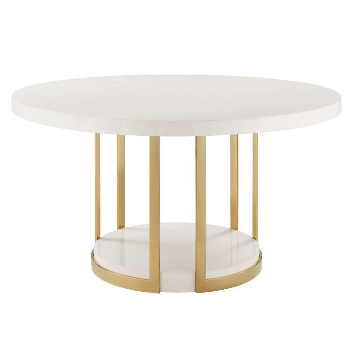 Metal and Crystal Round Dining Table