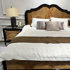 Vintage American Style Bed and Nightstand Set