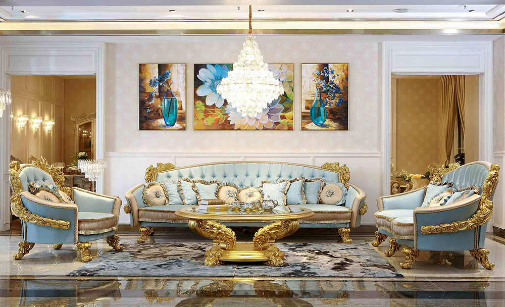 Elegant Floral Carved Living Room Sofa: Timeless Sophistication for Your Home