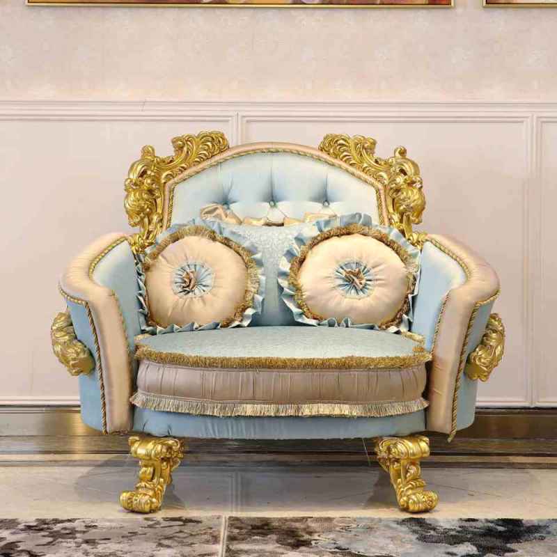 Elegant Floral Carved Living Room Sofa: Timeless Sophistication for Your Home