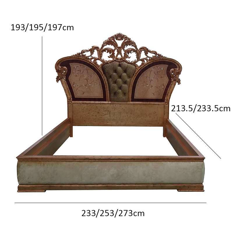 Luxury European Style Villa Bedroom Furniture Set Bed Nightstand Dressing Table