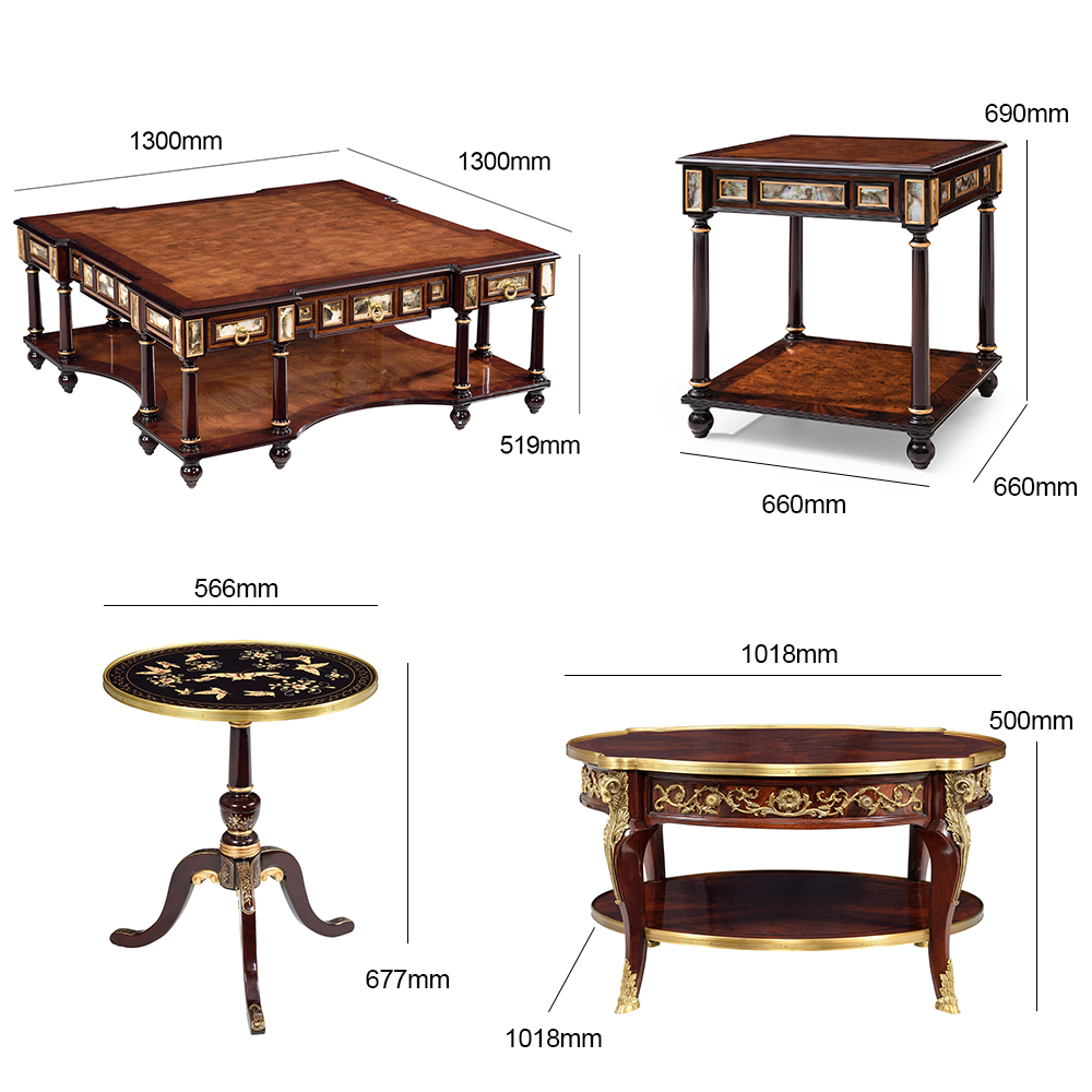 European-style golden luxury side coffee table high-end coffee table corner table