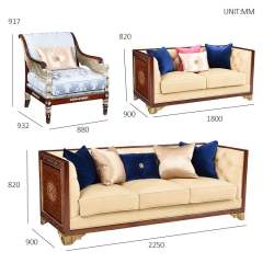 Living room Furniture Villa Luxury European Style Sofa set