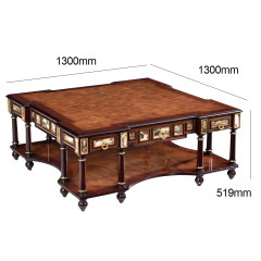 Living room furniture European royal style square coffee table