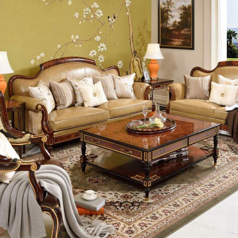 European Royal Classical Style Living Room Sofa Set