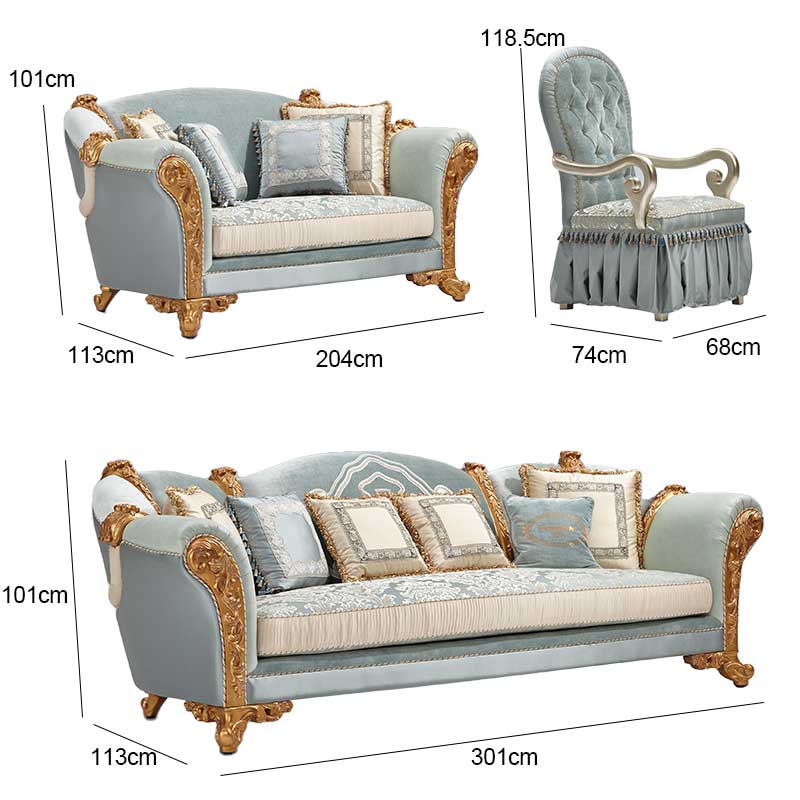 Full House Customization Royal Palace Living Room Sofa Set
