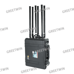 Portable Luggage 350W 2KM Range Drone Signal Jammer