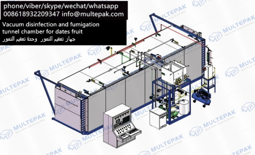 Vacuum disinfection and fumigation tunnel chamber sterilization unit for dates fruit