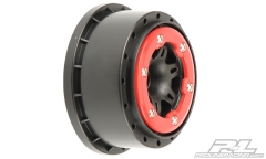 Pro-Line Racing 2714-04 Split Six 2.2"/3.0" Red/Black Bead-Loc Front Wheels