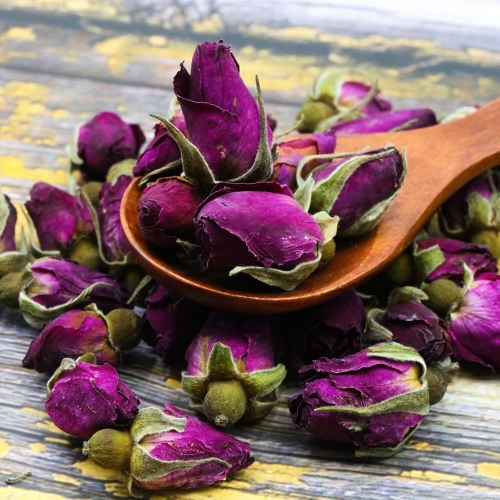 2023 Chinese Tea Purple Rosebud Rose Buds Dried Flower Floral Herbal