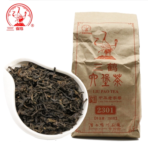 Чай Листовой Черный, Чай Лю Бао «Три журавля», 2301, фабрика Сань Хэ, 2015 г. 250 гр.
