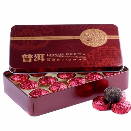 Шу пуэр мини точа в упаковке "аромат розы", фабрика Куньмин Хэчэнсюань (Kunming Hechangxuan . Ltd.). 2021/2022 г. 15 шт. 75 гр.
