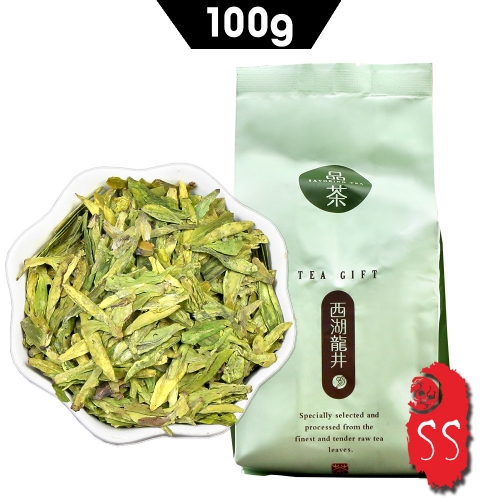 2023 Green Chinese Tea Dragon Well Top Grade Portable Packing Organic New Dragon Well 100g