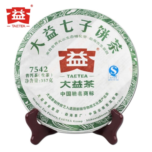 2012 TAETEA Sheng Puer Китайский Чай 7542 Случайная Партия Сырой Пуэр Китайский Чайный Торт 357 г