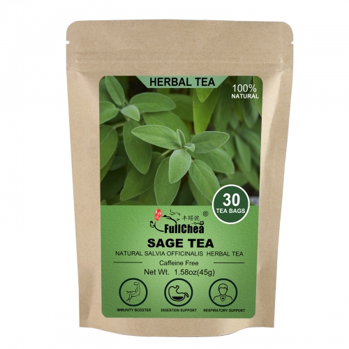 FullChea - Sage Tea Bags - 30 Count X 1.5g - Premium Natural Cut & Sifted Sage Leaf - Rich in Antioxidants & Respiratory Support