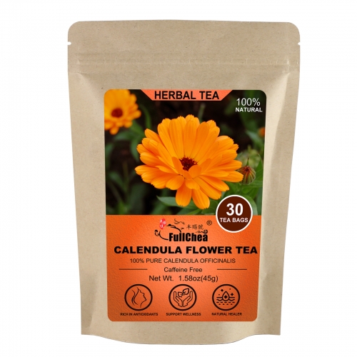 FullChea - Dried Calendula Flowers Tea, 30 Teabags, 1.5g/bag - Premium Calendula Tea For Skin Health & Support Wellness - Natural Calendula Herbs