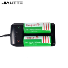 Jialitte Double Slot Smart lithium Battery Charger For 26650 18650 18350 16340 14500 10440 Li ion Battery (US Plug) C005