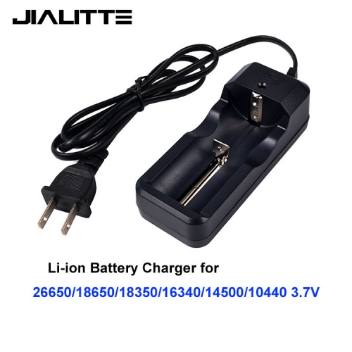 Jialitte single slot Universal Smart Battery Charger For 26650 18650 18350 16340 14500 10440 Li-ion Battery (US Plug) C004
