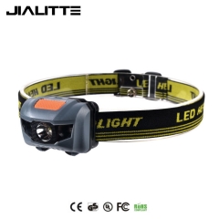 Jialitte H004 Hot Sale Waterproof AAA Battery Mini Plastic Led Headlamp with Red Strobe