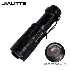 Jialitte AA 14500 Rechargeable aluminum 365nm UV LED Purple Light flashlight torch manufacturer in china F035