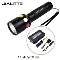 Jialitte F107 Traffic Signal Light White RED Yellow CREEs Led Torch Light with Rechargeable 18650 Battery and Charger