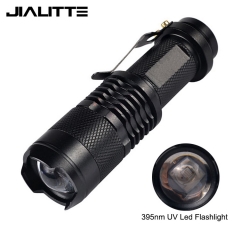 Jialitte F072 SK68 Aluminum Zoomable 395nm Urine Scorpion Detector UV Flashlight Lamp Black light Torch