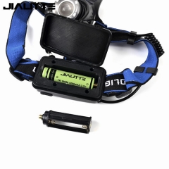 H012 2 Leds Q5 White + Blue Lights Camping LED Headlamp Focus Adjust Head Lamp with Battery Charger