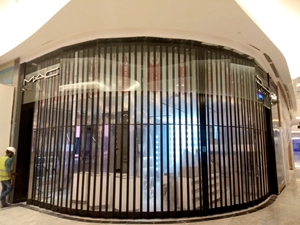 polycarbonate folding closures &amp; folding grilles, for MAC in Mall of muscat,Oman