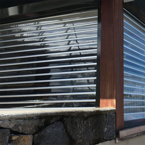 Transparent polycarbonate rolling shutters for residential home balcony | PC100