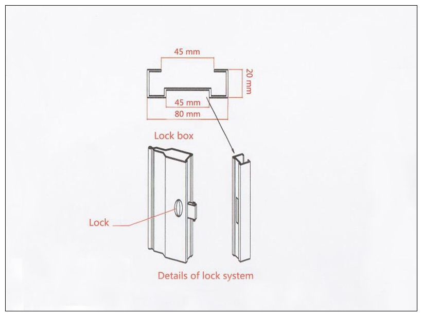micro-perforated aluminum sliding folding shutter door lock