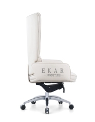 Leader Office Chair Ergonomic White Leather Swivel Lift Chair