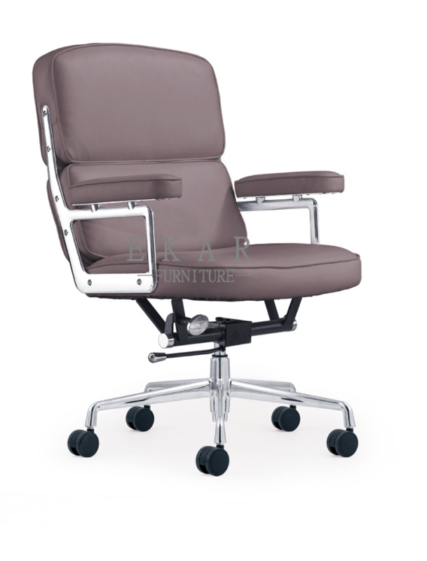 Middle Size Real Leather Office Wheel Chair