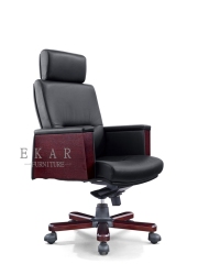 High-end Black Adjustable Boss Office Chair Leather