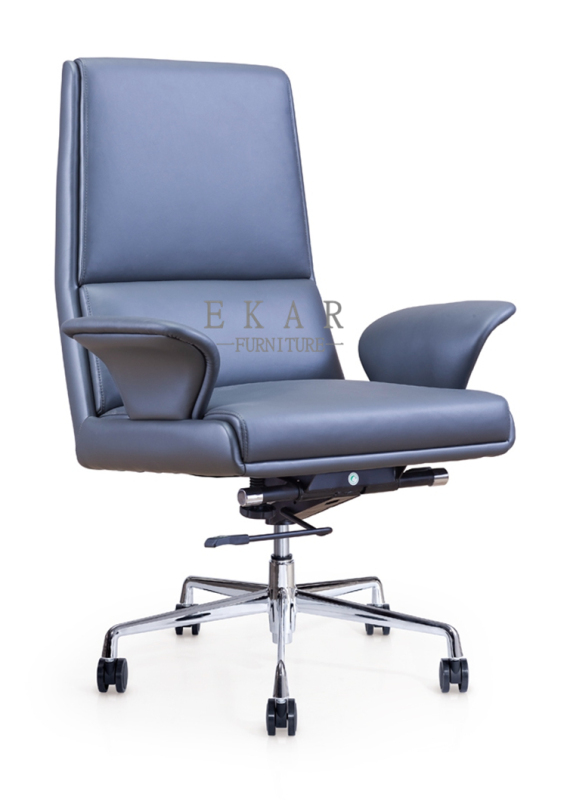 Revolving Executive Blue Leather Office Chair Price