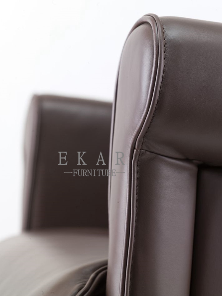 Luxury Leather High Back Office Chair Reddish Brown Executive Chair