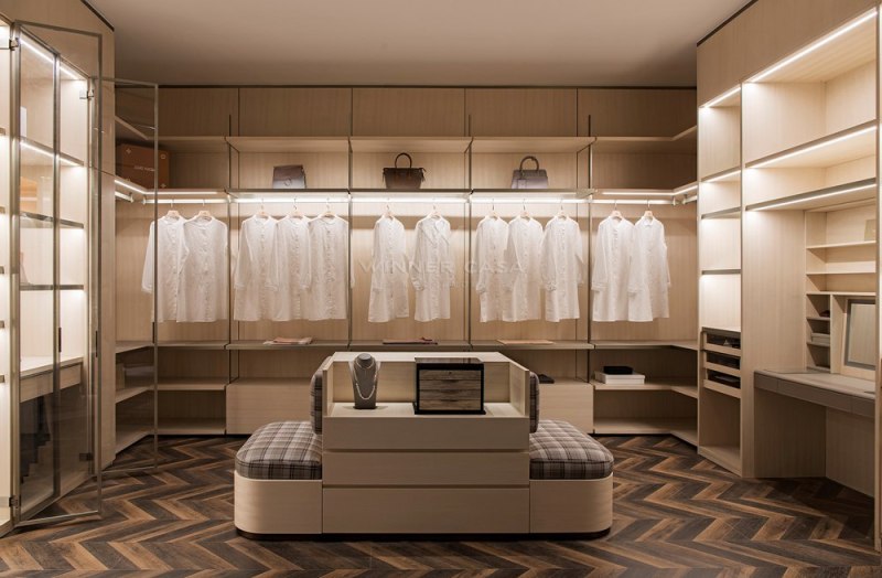 Italian Style Luxury Customized Modern Walk In Closet Cloakroom