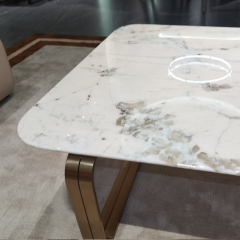 Modern design style marble coffee table with metal legs