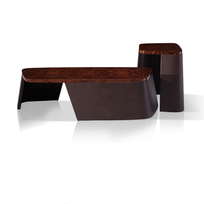 Elegant wood veneer living room coffee table