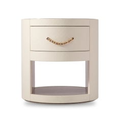 Drawer round bedside table with chain decoration