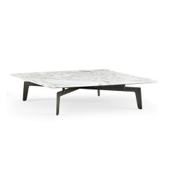 Modern Square Metal Leg Marble Coffee Table